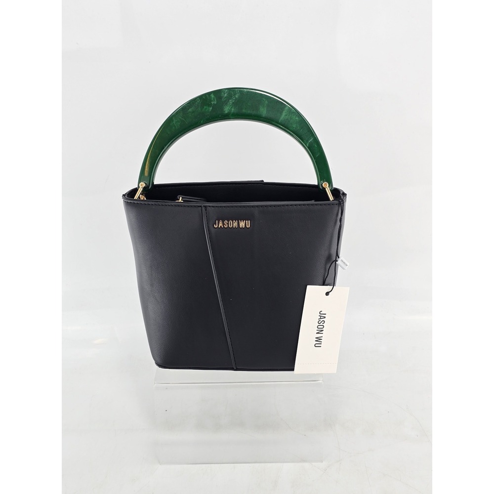 Jason Wu Small Bucket Bag Womens Black Green Acrylic Handle UWFB0048E - NEW